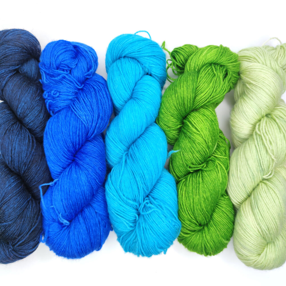 Shawlography kits Bilum hand dyed yarns
