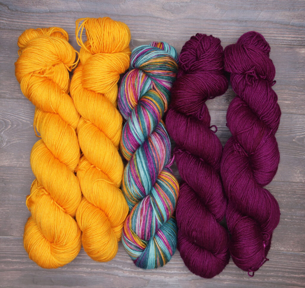 TWISTS & TURNS Westknits MKAL 2022 kit nr. 46 Bilum hand dyed yarns