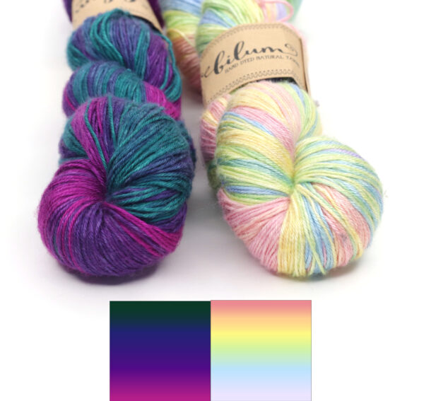 INCLINATIONS SHAWL KIT 09 - YARN: KALANG2 (SILK) - COLORWAYS 17&28