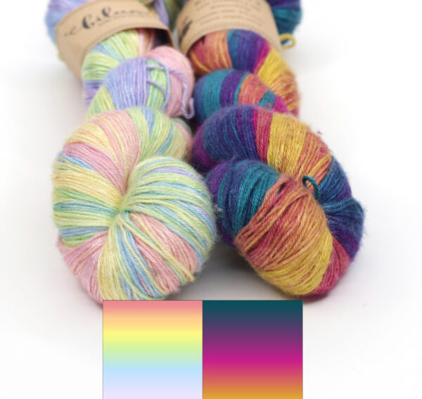 INCLINATIONS SHAWL KIT 08 - YARN: KALANG2 (SILK) - COLORWAYS 17&24