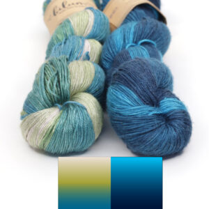INCLINATIONS SHAWL KIT 14 - YARN: KALANG2 (SILK) - COLORWAYS 163&330