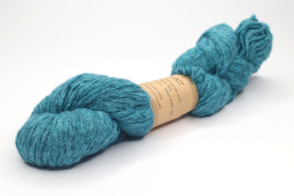 LAIT - hand dyed yarn - silk with brushed merino - 408 teal