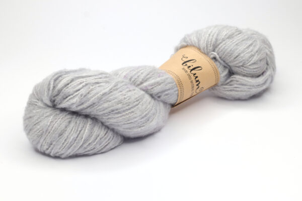 LAIT - hand dyed yarn - silk with brushed merino - 413-1 silver