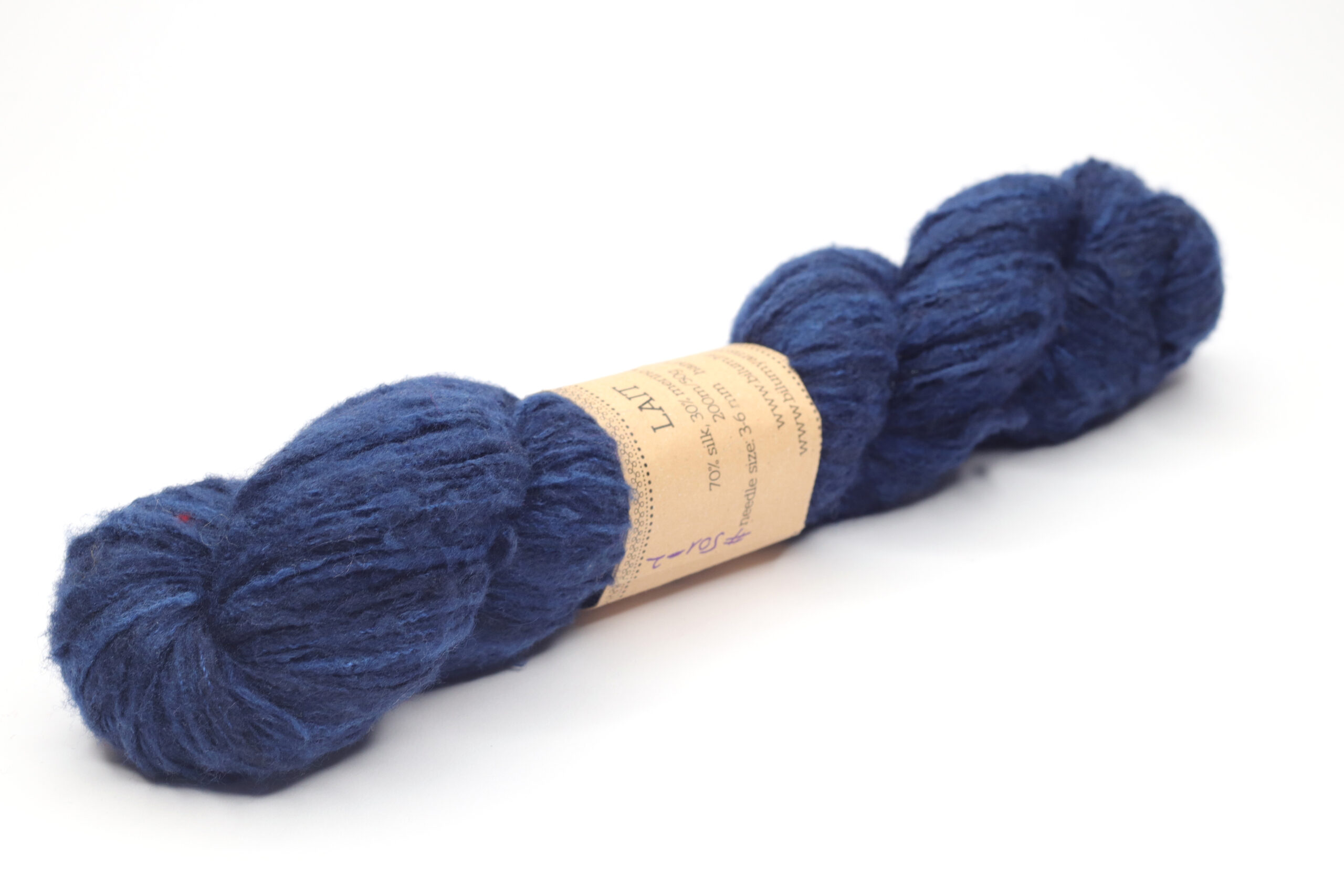 LAIT - hand dyed yarn - silk with brushed merino - 501-3 dark blue