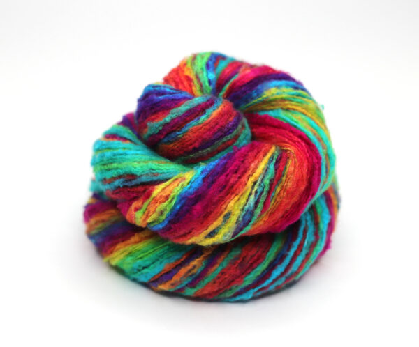 LAIT - hand dyed "repeat gradient" yarn - silk with brushed merino - H07 Magic Rainbow